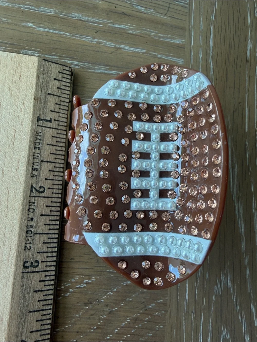 Piper K Rhinestone Football Hair Clip TELETIES Game Day Hair Ties Tennessee VOLS